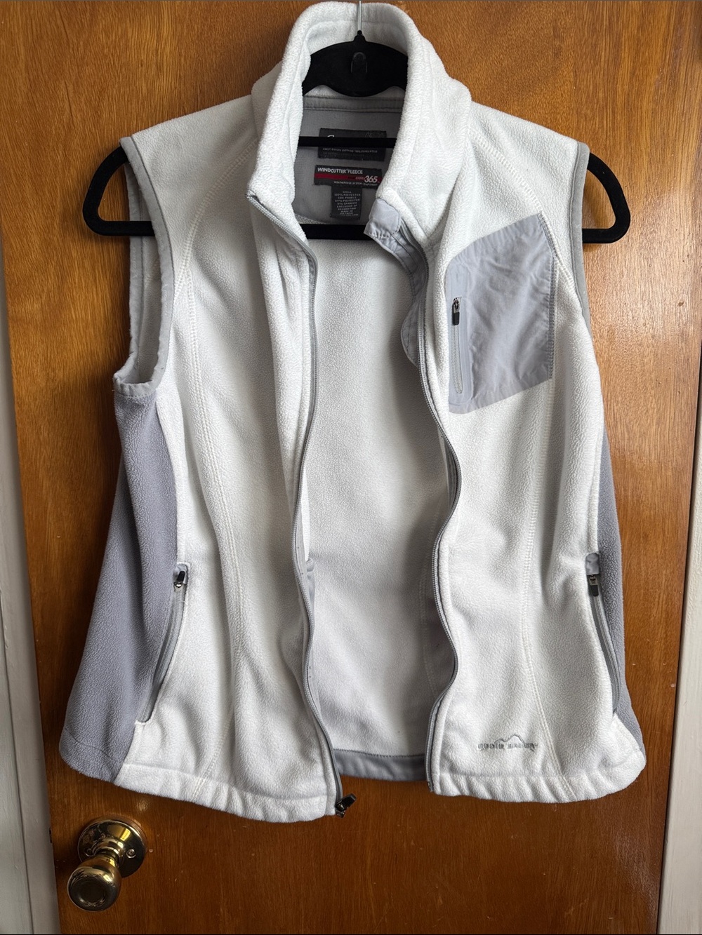 Eddie Bauer 365 White and Gray Fleece Vest